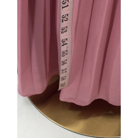 LULU'S  XS Mesmerizing Essence Pink Pleated Backless Tiered Maxi Dress B91 - Picture 4 of 10